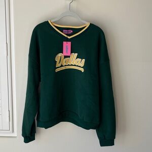 Edikted Green Dallas Sweatshirt with Yellow Trim, Women’s Size M